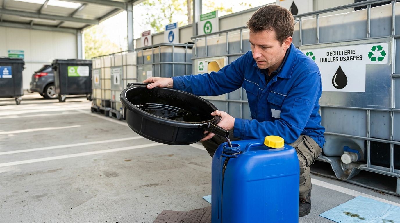 Comment faire une vidange de voiture : le recyclage obligatoire de lhuile usagée en déchetterie
