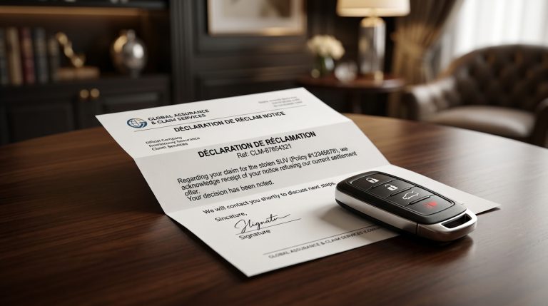 Jai refusé loffre de remboursement de mon assurance après ce vol de SUV
